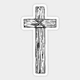 Wooden cross Sticker